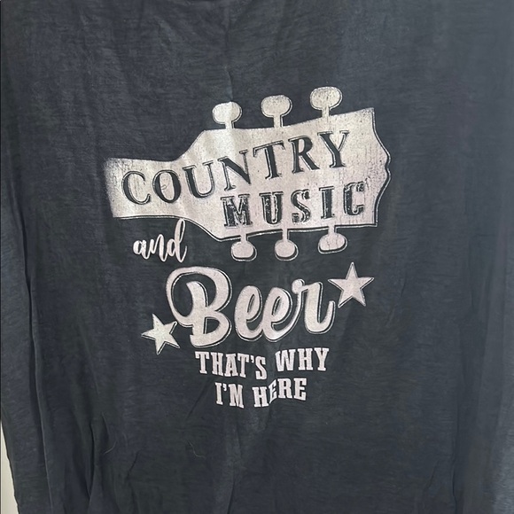 Maurices Country Music & Beer Thats Why Im Here Short Sleeve Tee Womens Large - Picture 2 of 5